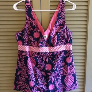 Lilly Pulitzer pineapple navy pink Top